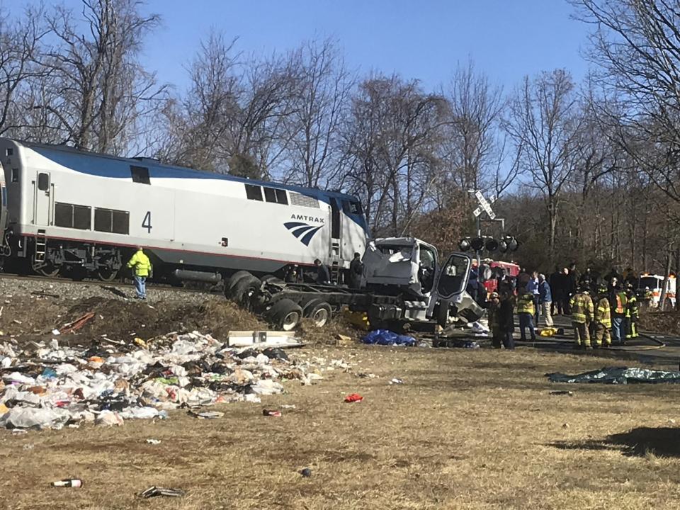 Train carrying GOP lawmakers crashes into garbage truck