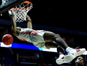 <p>Dejon Jarreau #13 of the Houston Cougars dunks the ball against the Georgia State Panthers during the first half in the first round game of the 2019 NCAA Men’s Basketball Tournament at BOK Center on March 22, 2019 in Tulsa, Oklahoma. </p>