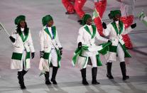 <p>An all-female group of Olympians allowed Nigeria the ability to customize its outfits to one specific gender. The jackets are sharp, though the green headwear is…interesting. </p>