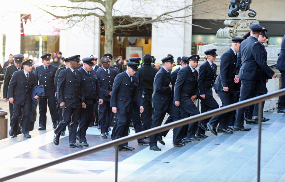 <em>Firefighters who responded to the tragedy were among those invited to St Paul’s (PA)</em>