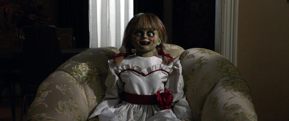 Annabelle Comes Home is an upcoming American supernatural horror film based on the legend of the Annabelle doll. It serves as a sequel to 2014's Annabelle and 2017's Annabelle: Creation, and as the seventh installment in the Conjuring Universe franchise.    This photograph is for editorial use only and is the copyright of the film company and/or the photographer assigned by the film or production company and can only be reproduced by publications in conjunction with the promotion of the above Film. A Mandatory Credit to the film company is required. The Photographer should also be credited whe