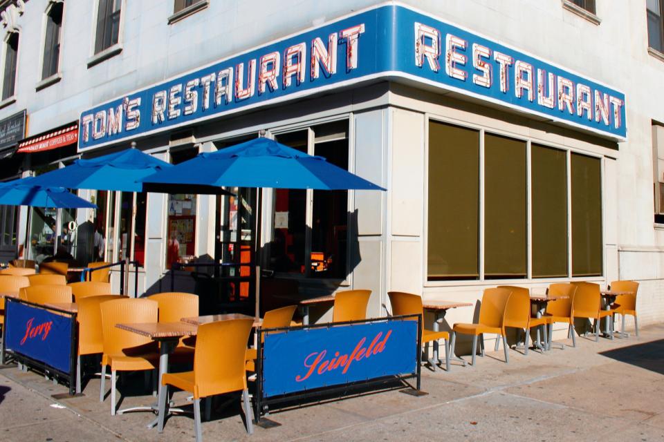 The iconic "Monk's Diner" (Morningside Heights’ Tom’s Restaurant) used in the sitcom "Seinfeld."