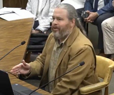 Savannah physician and businessman Jerry Williams speaks to the Georgia House Judiciary Committee in favor of a bill that would expedite the process for proving ownership of coastal marsh through centuries-old royal and governors' grants.