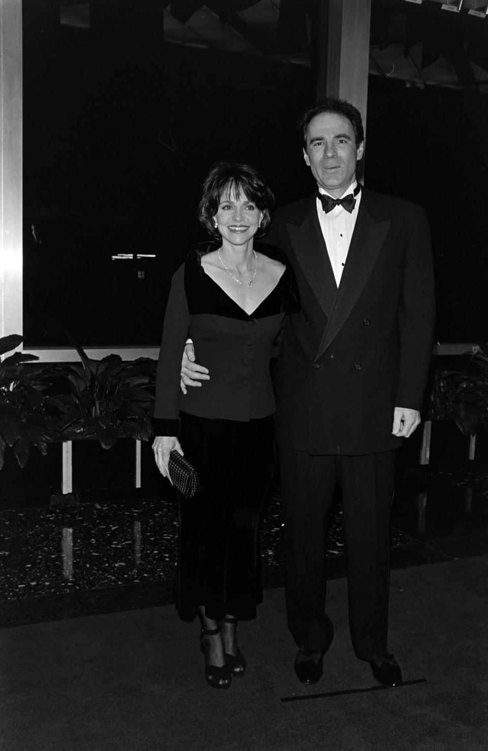 Sally Field and Alan Greisman attend an event at the headquarters of the U.S. State Department in Washington, D.C., on December 5, 1992. (Photo by Guy DeLort/WWD/Penske Media via Getty Images)