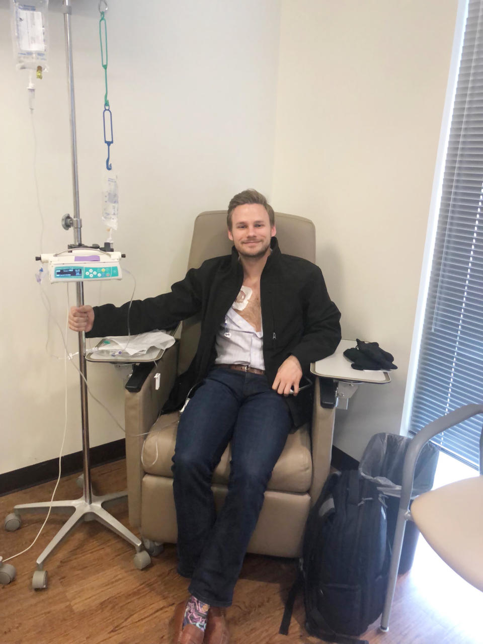 Treatment for cancer is grueling, but Evan White stays positive, appreciates life more and wants to raise awareness of the cancer for others.  (Courtesy Evan White)