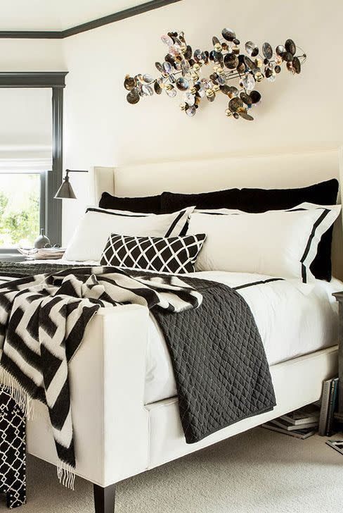 black and white bedroom