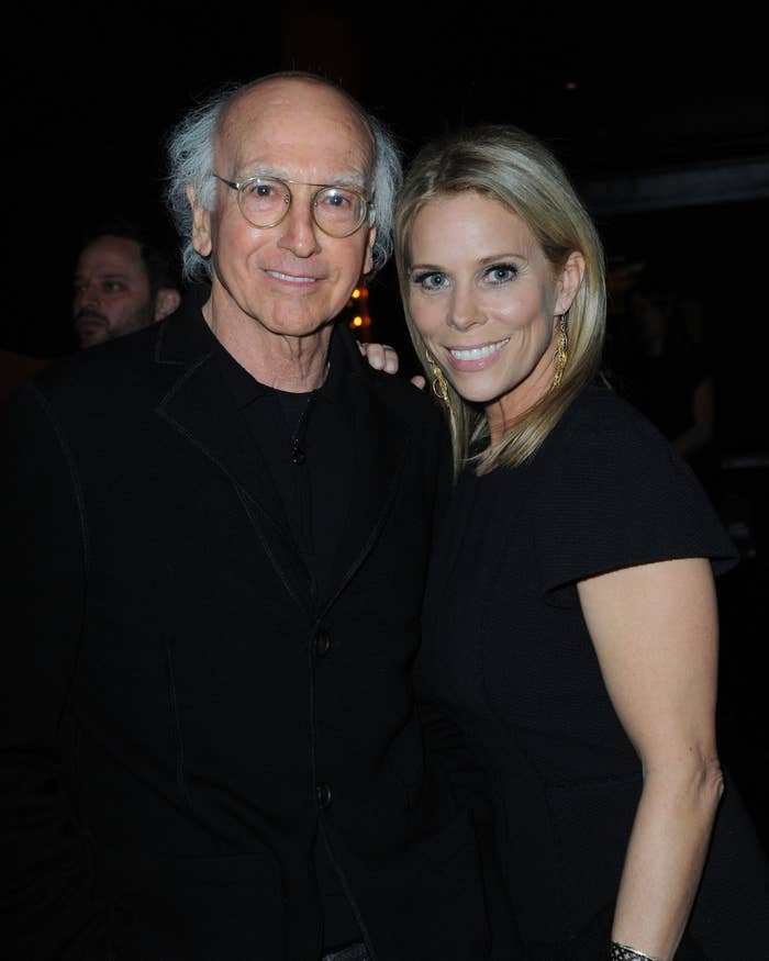 Hines poses for a photo with Larry David