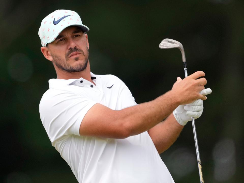 Brooks Koepka reacts after a shot at the 2022 US Open.