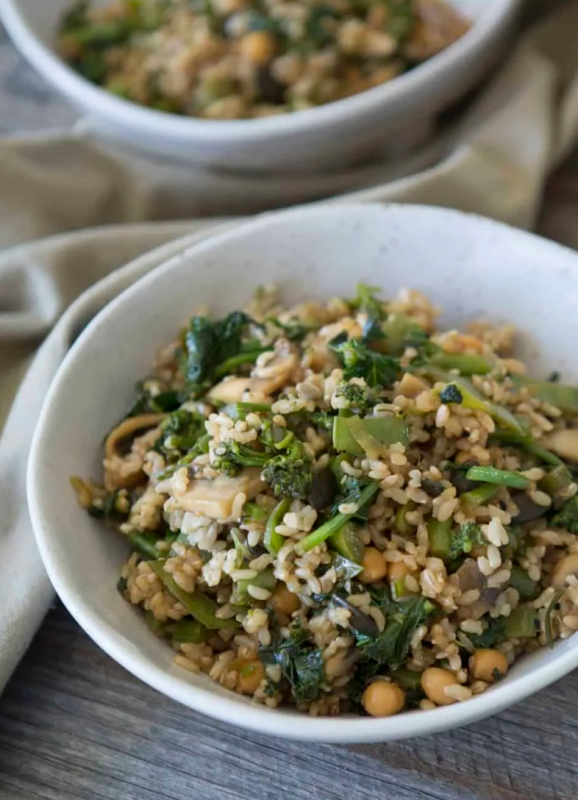 <p>Heartful Table</p><p>This vegan brown rice salad is a super quick, easy, delicious way to enjoy more vegetables. You can use it for meal prep, or to add to the dinner table alongside other dishes.</p><p><strong>Get the recipe: <a href="https://heartfultable.com/brown-rice-salad/" rel="nofollow noopener" target="_blank" data-ylk="slk:20-Minute Vegan Brown Rice Salad with Greens;elm:context_link;itc:0;sec:content-canvas" class="link ">20-Minute Vegan Brown Rice Salad with Greens </a></strong></p>