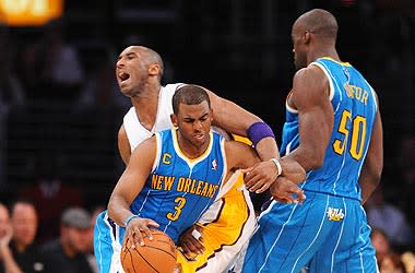 Chris Paul scored 17 of his 33 points in the final quarter, repeatedly beating the Lakers off pick-and-rolls. He also finished Game 1 with 14 assists