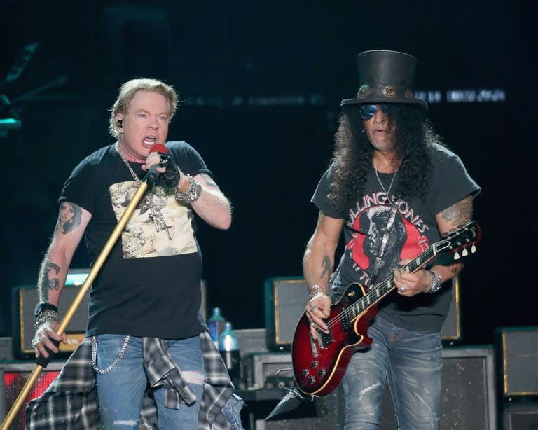 Axl Rose y Slash en un recital en Texas en 2019