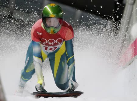 Skeleton - Pyeongchang 2018 Winter Olympics – Women's Finals - Olympic Sliding Center - Pyeongchang, South Korea – February 16, 2018 - Jackie Narracott of Australia in action. REUTERS/Arnd Wiegmann