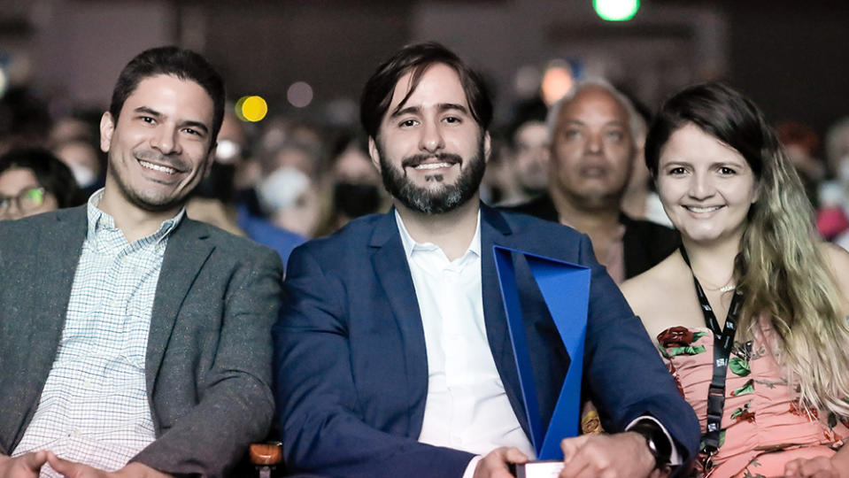 (L-R) Executive Producer, Ariel Arauz, Director, Joaquín Horna Sosa, Eileen Ureña, Producer-wife of Horna Sosa