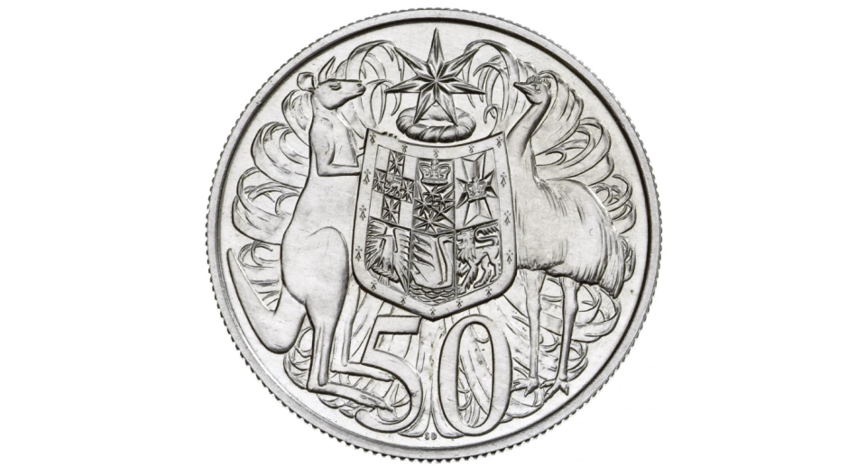 Round 50 cent coin