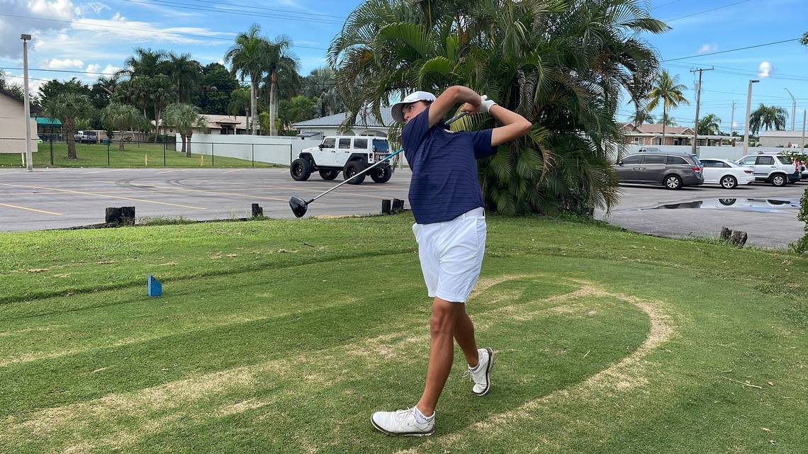 Christian Figueredo of the district champion Columbus boys’ golf team.