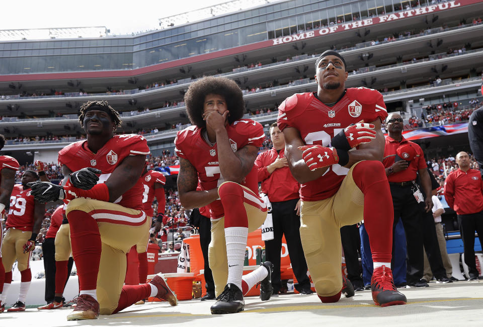 For several reasons, now is the right time to stop playing the national anthem at sporting events. (AP Photo/Marcio Jose Sanchez, File)