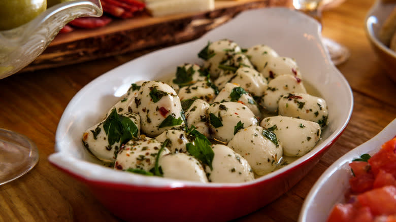 marinated fresh mozzarella balls