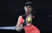 Tennis - Australian Open - Hisense Arena, Melbourne, Australia, January 21, 2018. Kyle Edmund of Britain in action during his match against Andreas Seppi of Italy. REUTERS/Issei Kato
