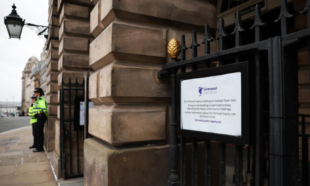 <span>Child C’s mother was giving evidence on Monday to the Thirlwall inquiry, being held at Liverpool town hall.</span><span>Photograph: Adam Vaughan/EPA</span>