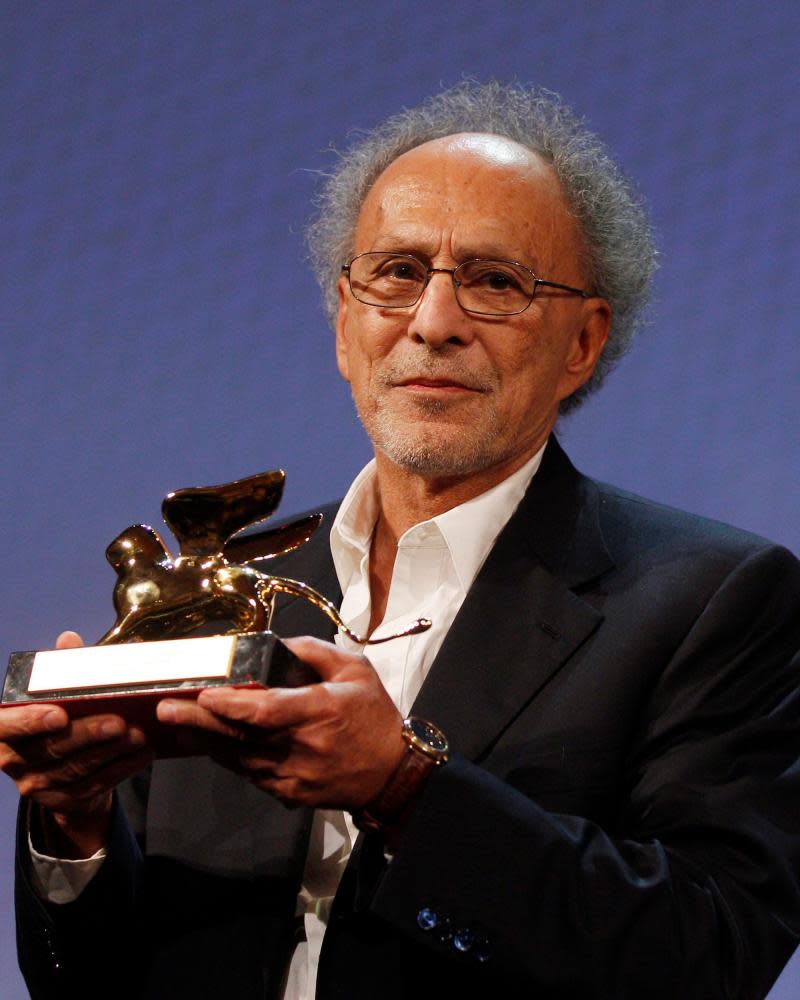 Monte Hellman receiving the Special Lion career award from the Venice film festival, 2010, following the release of his film Road to Nowhere