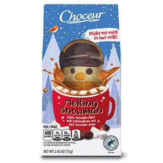 a melting snowman hot cocoa bomb from aldi