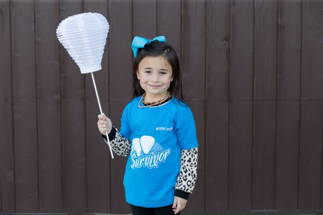 Harper celebrating Light The Night. (Photo: Leukemia & Lymphoma Society)