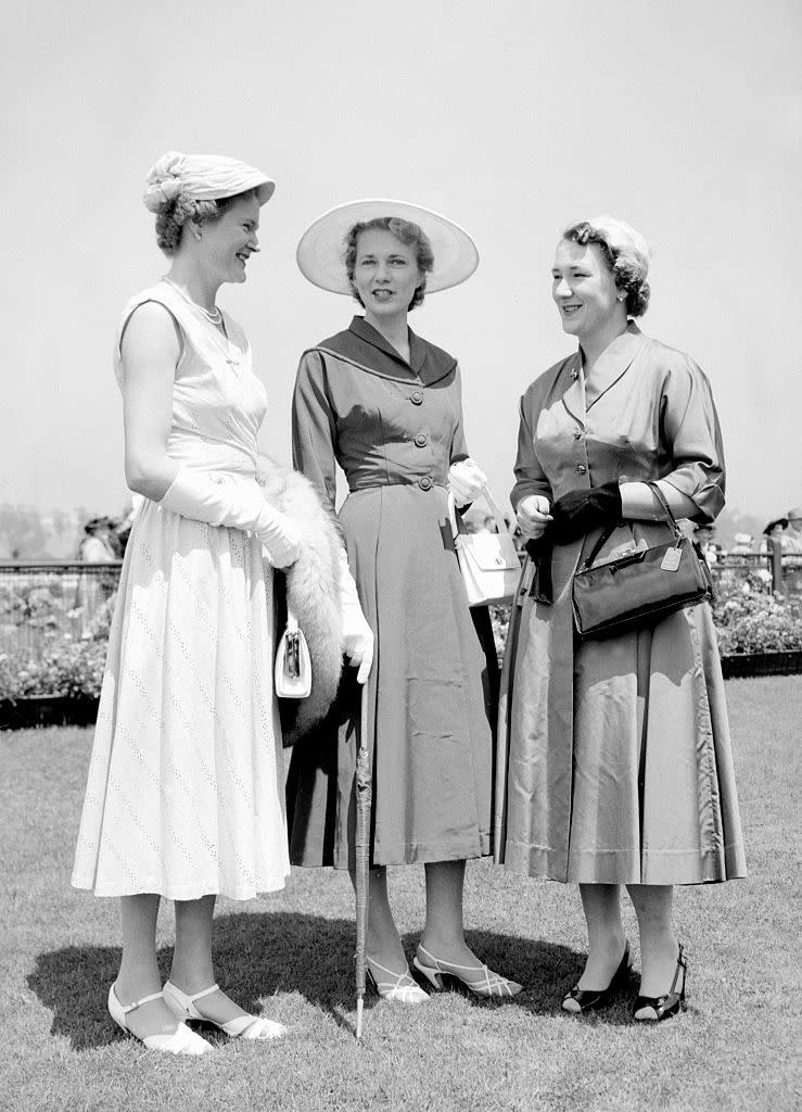 Hat, Photograph, Standing, Sun hat, Dress, Vintage clothing, One-piece garment, Day dress, Monochrome, Waist, 