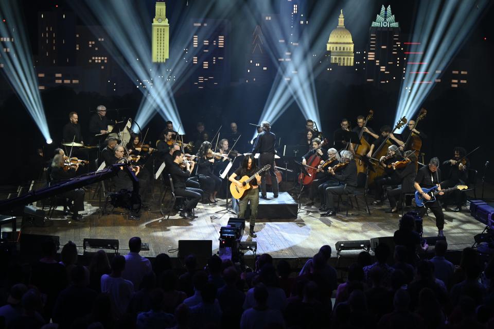 Guitar duo Rodrigo Y Gabriela were joined by over 30 members of the Austin Symphony Orchestra for a taping of "Austin City Limits" in July. It was the symphony's first appearance in the show's 49-year history.
