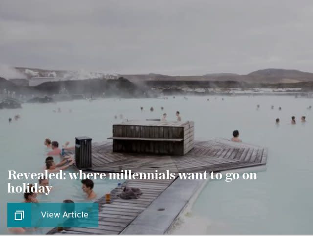 Revealed: where millennials want to go on holiday