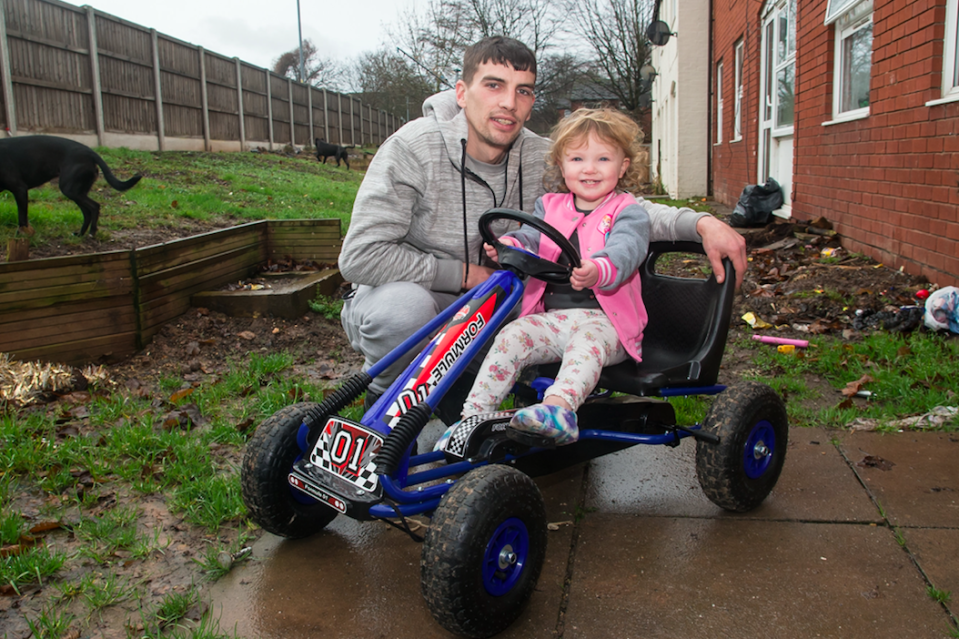 <em>The dad-of-three was told the wooden swing and toy cars he left out were a fire risk (SWNS)</em>