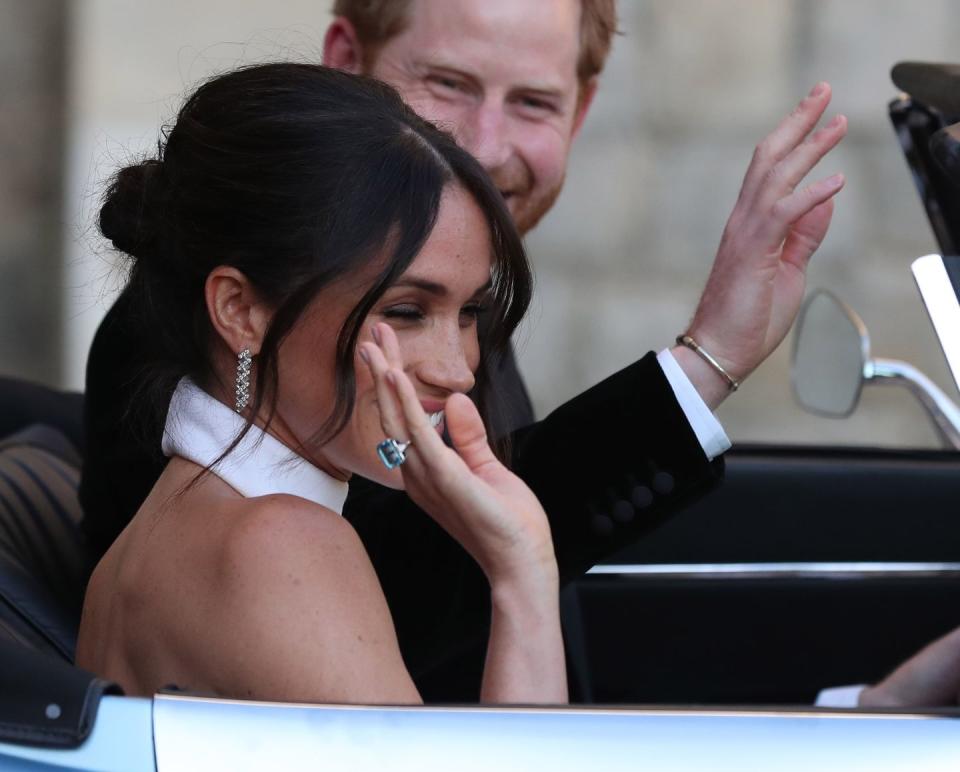 5) Meghan Markle's aquamarine cocktail ring previously owned by Lady Diana