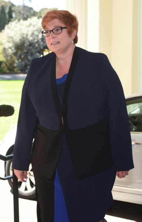 Australian Defence Minister, Marise Payne, pictured at the Government House in Canberra, on September 21, 2015