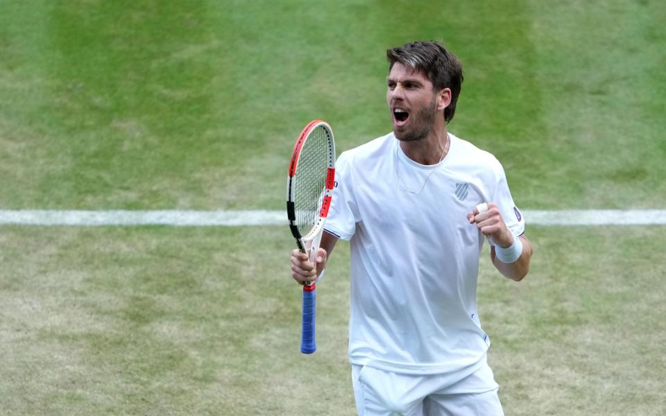 Cameron Norrie celebrates after beating Tommy Paul in the fourth round - PA