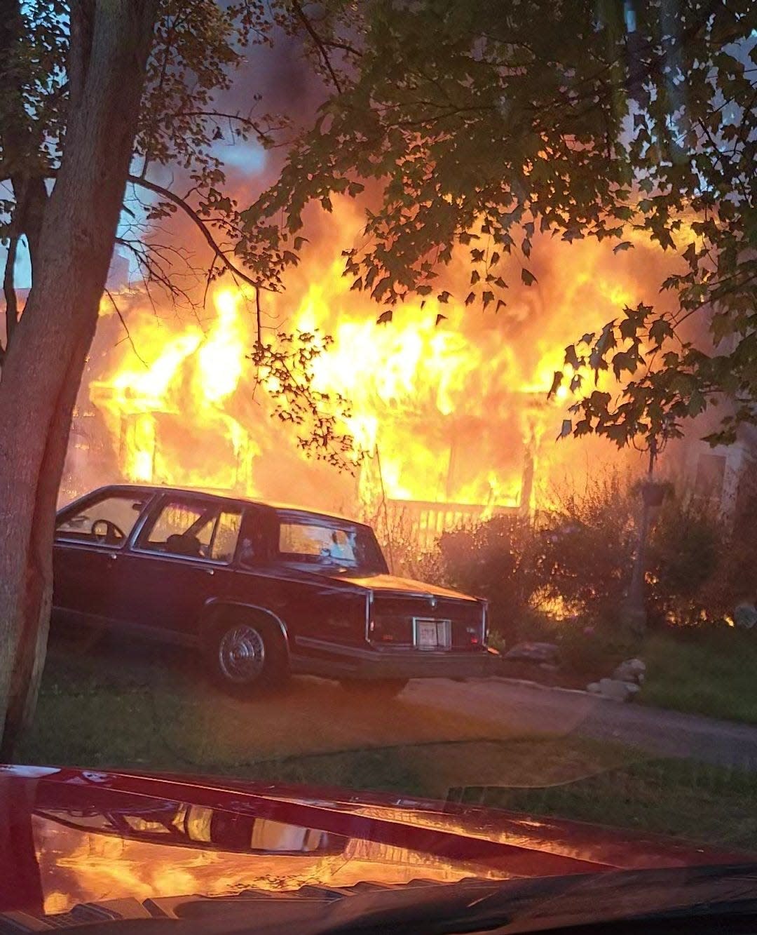 Flames engulfed a Montville home on Wooster Pike early Saturday morning. Heavy damage was reported on the first and second floors of the home, which was believed to be built in the 1860s.