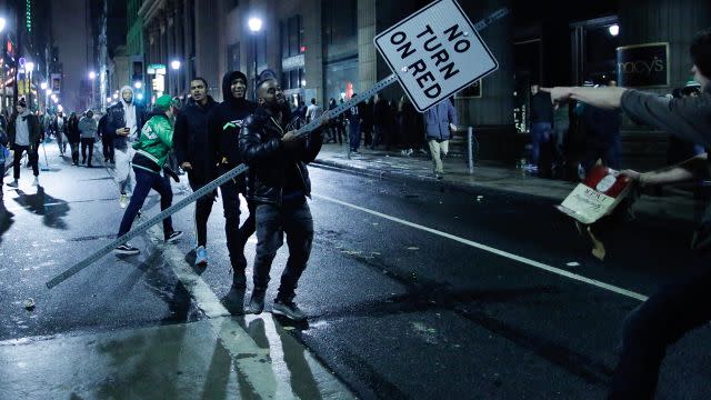 Street signs were not safe. Image: Getty