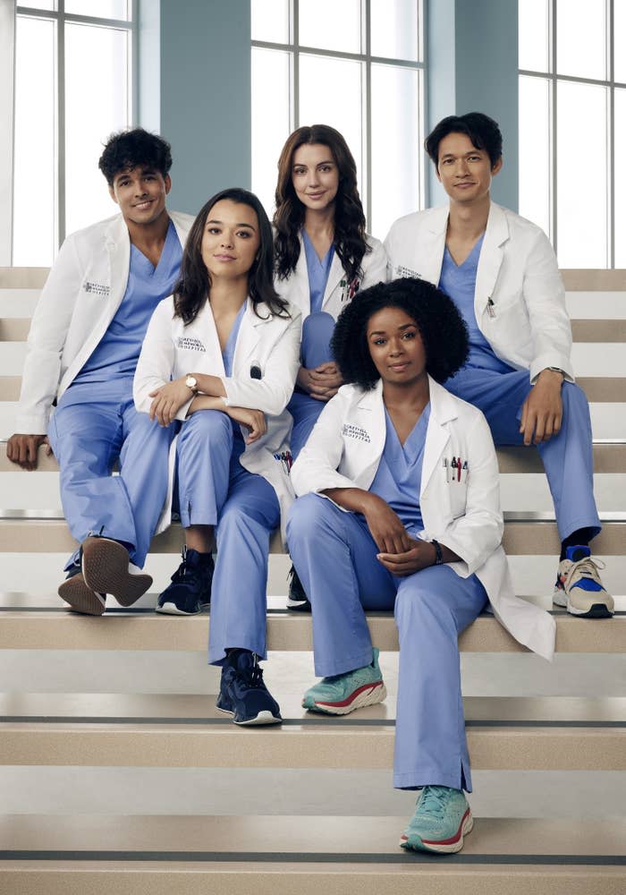 A photo of the new interns on Grey's Anatomy