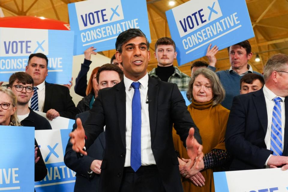 Prime Minister Rishi Sunak claimed there would be a hung parliament after the election (PA Wire)