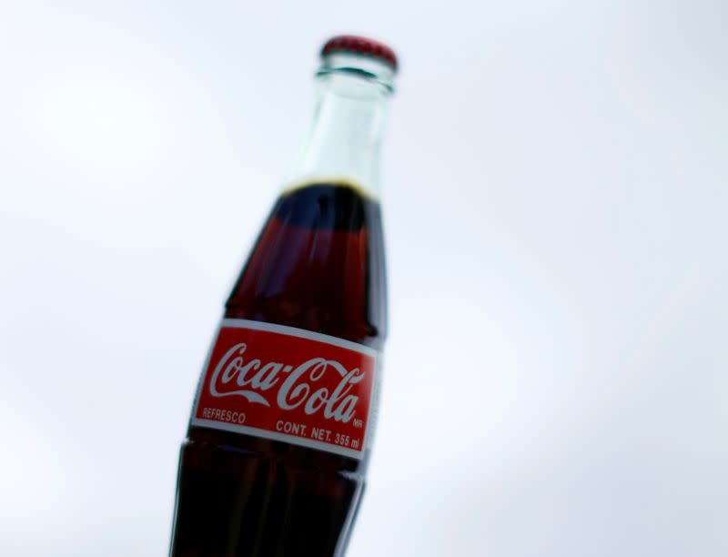 FILE PHOTO: A bottle of Coca-Cola is shown in this photo illustration in Encinitas, California