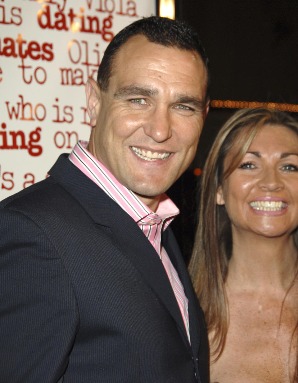 Vinnie Jones and wife Tanya Jones during DreamWorks' "She's the Man" Los Angeles Premiere - Red Carpet at Mann's Village in Westwood, California, United States. (Photo by Jon Kopaloff/FilmMagic)