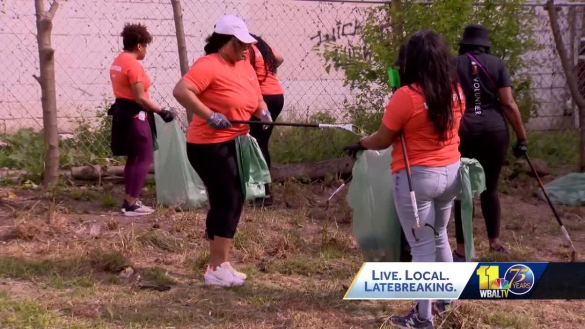 Earth Day volunteers clean up Baltimore neighborhoods