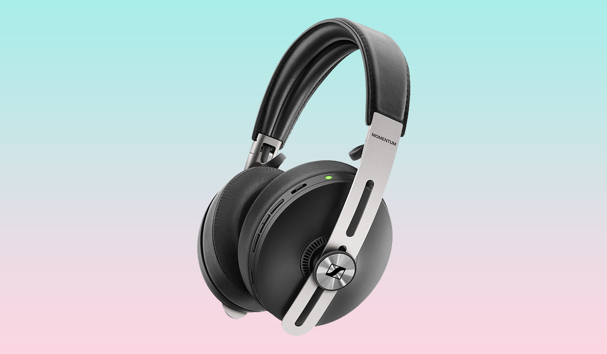 Black and sliver headphones.