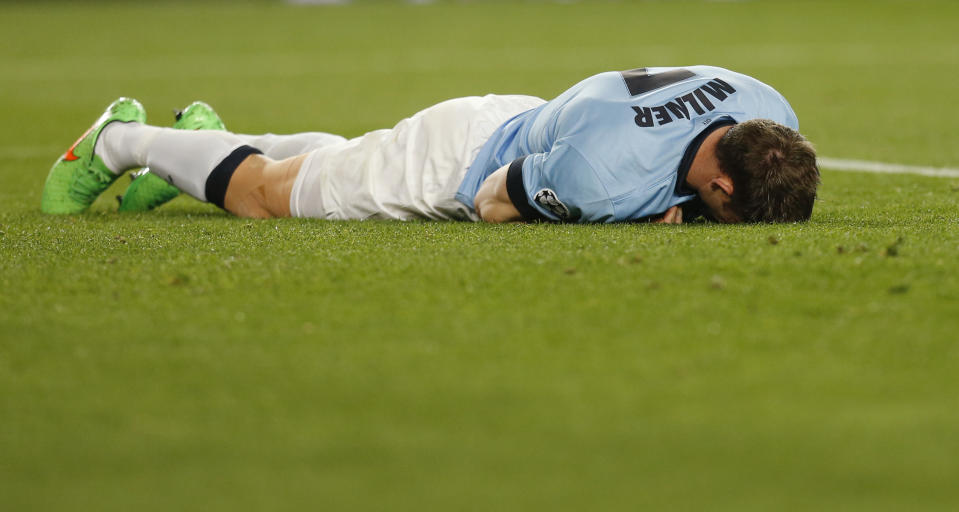 Football - FC Barcelona v Manchester City - UEFA Champions League Second Round Second Leg - The Nou Camp, Barcelona, Spain - 18/3/15 Manchester City's James Milner Action Images via Reuters / Carl Recine Livepic EDITORIAL USE ONLY.