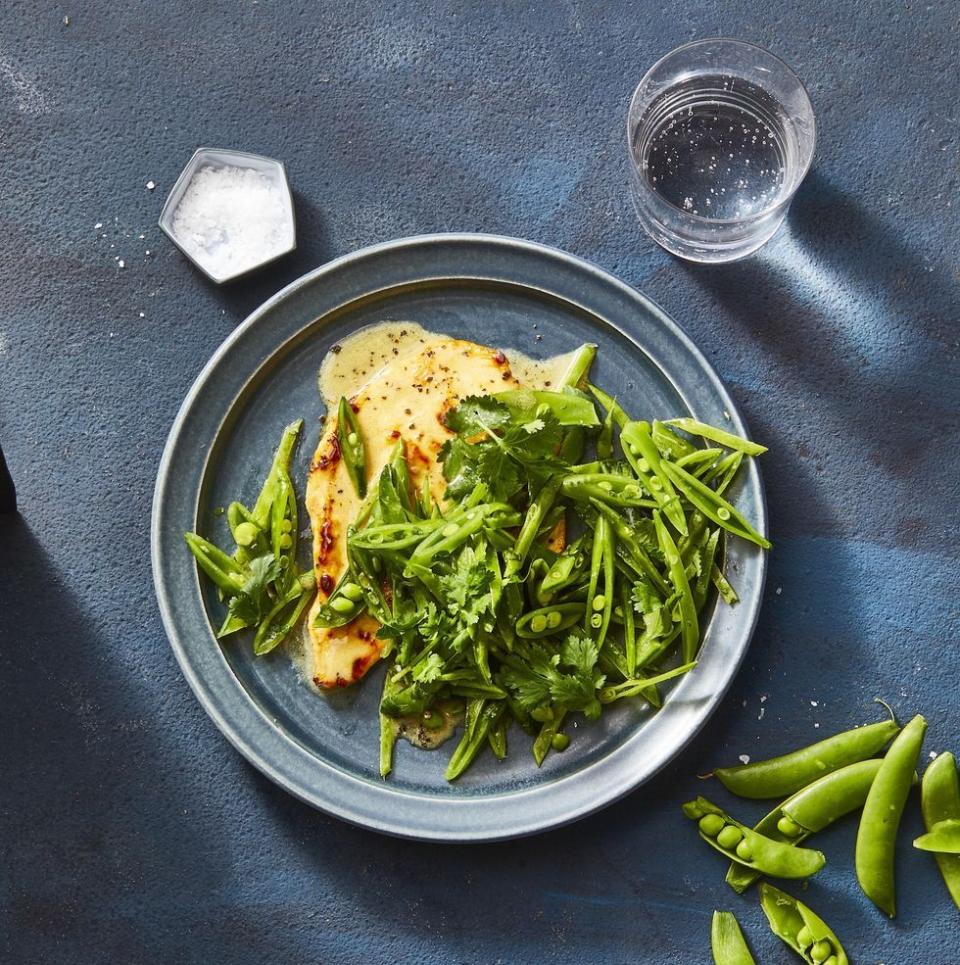 Seared Coconut-Lime Chicken With Snap Pea Slaw