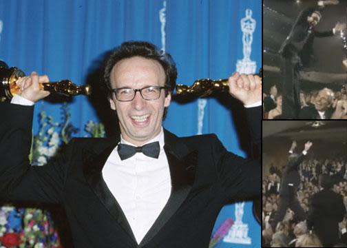 No one will ever forget Roberto Benigni, the Italian actor and director whose film Life is Beautiful won him Best Foreign Language Film and Best Actor trophies. When his fellow Italian Sophia Loren announced “Roberto!” as the winner of the former, he leapt up onto his chair, raced around the room shaking A-listers’ hands, and generally just had the most delightful celebration ever!