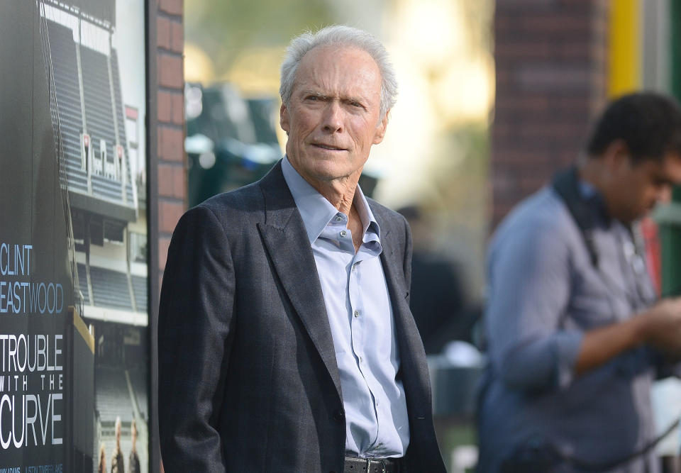 WESTWOOD, CA - SEPTEMBER 19: Actor / Producer Clint Eastwood arrives at Warner Bros. Pictures' 'Trouble With The Curve' premiere at Regency Village Theatre on September 19, 2012 in Westwood, California. (Photo by Jason Merritt/Getty Images)