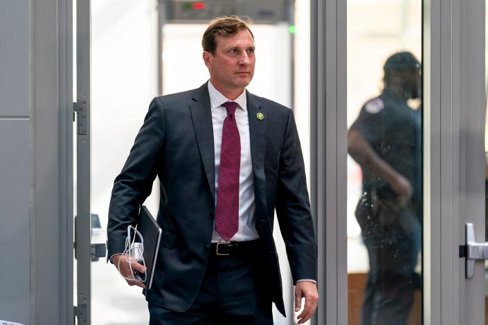 Rep. Dan Goldman, D-N.Y., a member of the House Oversight Committee, arrives to meet with Devon Archer, Hunter Biden's former business partner, who is testifying behind closed doors to the panel in the the Republican-led investigations into the son of President Joe Biden, in Washington, Monday, July 31, 2023.