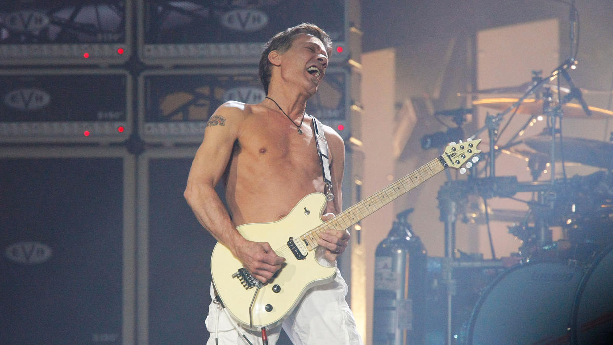  Eddie Van Halen, onstage in 2007 – the year the EVH 5150 III launched. 