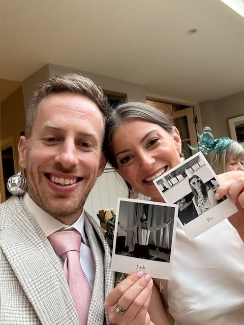 Josh and Flo Moffat-Charles on their wedding day. (Josh Moffat-Charles/SWNS)