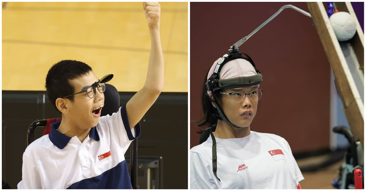 Singapore boccia players Aloysius Gan (left) and Toh Sze Ning. (PHOTOS: Singapore National Paralympic Council)