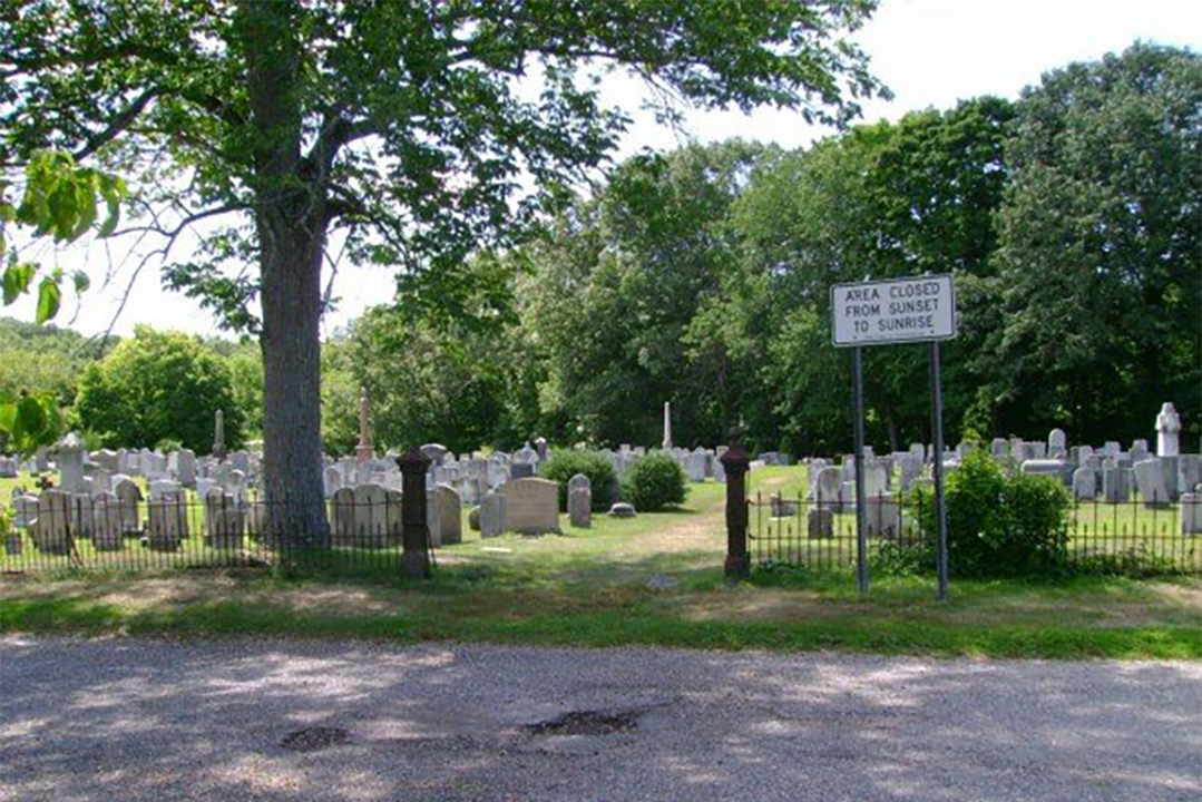 The entrance to Union Cemetery in Easton, CT